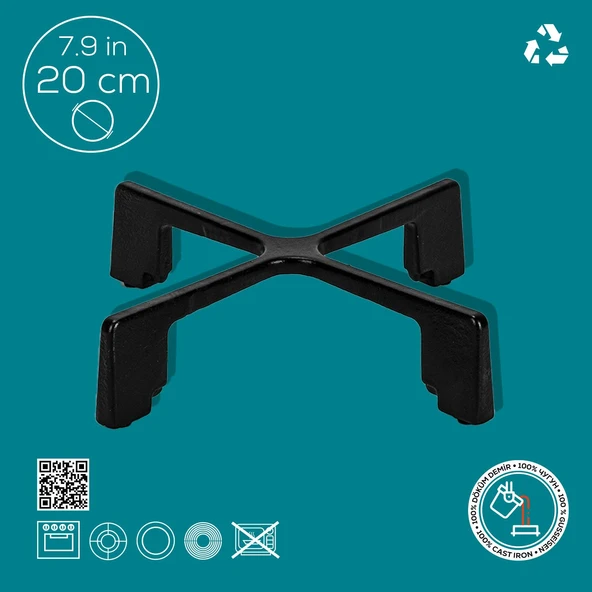 Lava Döküm Kare Nihale Çap(Ø)20cm. - 2