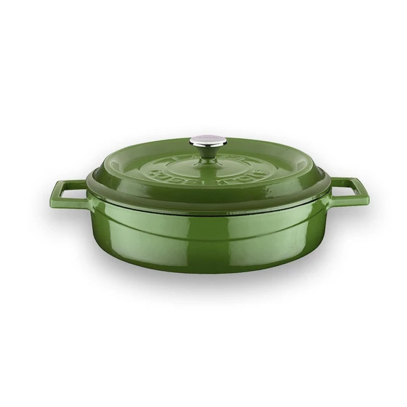 Lava Döküm 6X Trendy Serisi Döküm Demir Tencere Tava Çeyiz Seti  Yeşil - Resim 3