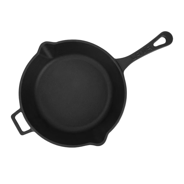 Lava Döküm Yuvarlak Kızartma Tavası Döküm Demir Yekpare Saplı. Çap(Ø)24cm - Resim 2