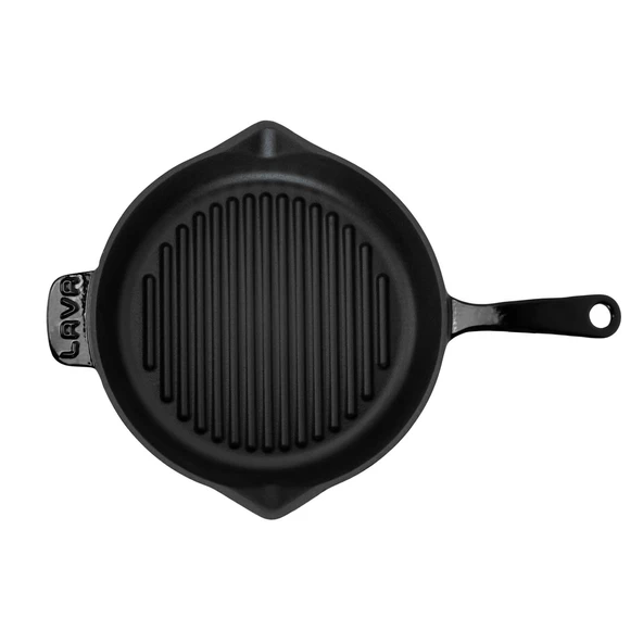 Lava Döküm Yuvarlak Izgara Tava Döküm Demir Yekpare Saplı Çap(Ø)28cm.  Siyah - 3