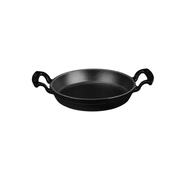 Lava Döküm Yuvarlak Sahan Döküm Demir Yekpare Çift Kulplu Çap(Ø)16cm.  Siyah ürün görseli