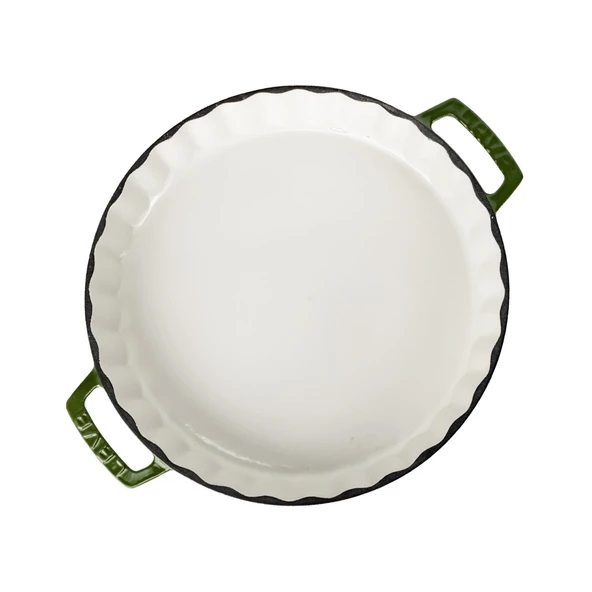 Lava Döküm Yuvarlak Rosto ve Fırın Tepsisi Edition Serisi Döküm Demir Yekpare Çift Kulplu Çap(Ø)30cm. Yeşil - 3