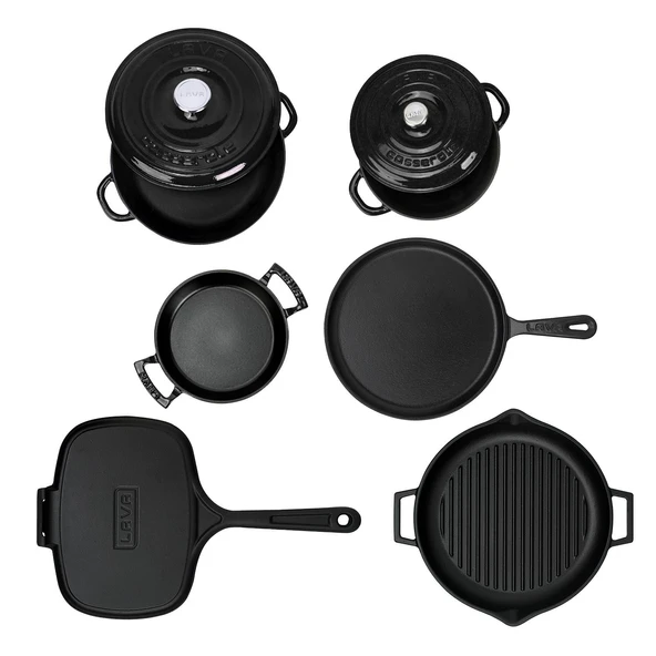 Lava Döküm 6x Trendy Serisi 9 Parça Tencere & Tava Seti Siyah - 4