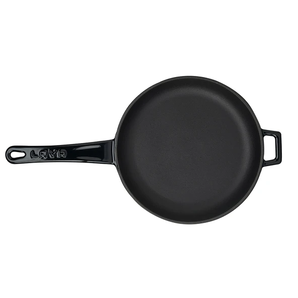 Lava Döküm Yuvarlak Kızartma Tavası Döküm Demir Yekpare Saplı  Çap(Ø)20cm.  Siyah - 3