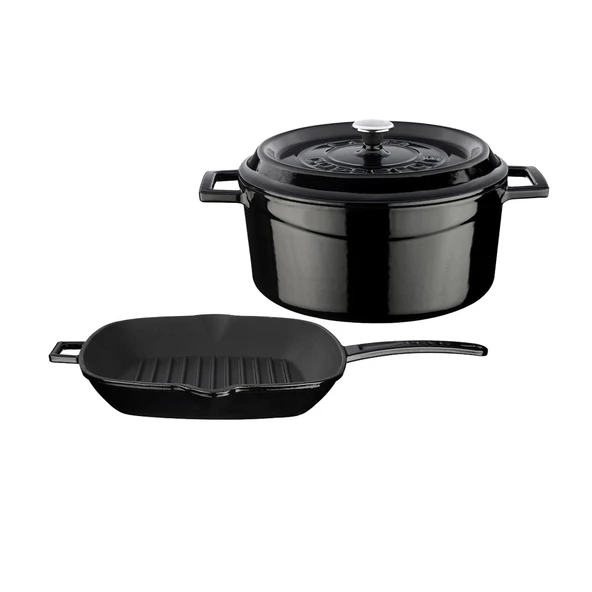 Lava Döküm Trendy 4 Parça Tencere Tava Seti  Siyah - 2