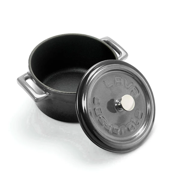 Lava Döküm Mini Tencere. Trendy Serisi Çap(Ø)10 cm.  Gri - 2
