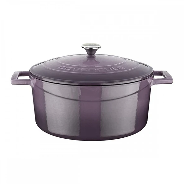 Lava Döküm Yuvarlak Tencere. Folk Çap(Ø)24cm.  Mor ürün görseli