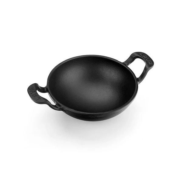 Lava Döküm Mini Wok Yekpare Kulplu Çap(Ø)16cm.  Siyah - 2