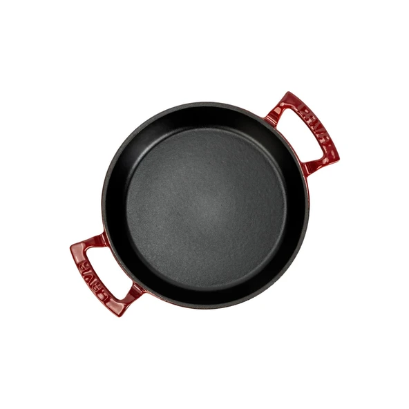 Lava Döküm Yuvarlak Sahan Döküm Demir Yekpare Çift Kulplu Çap(Ø)16cm.  Kırmızı - Resim 3