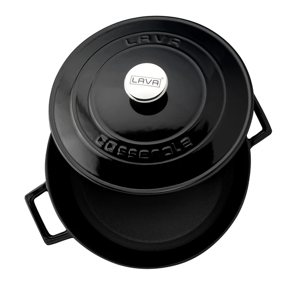 Lava Döküm Yuvarlak Tencere. Folk Çap(Ø)28cm. Siyah - 3
