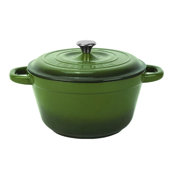 Lava Döküm Yuvarlak Tencere Döküm Demir Kapak New Heritage Serisi Çap(Ø)26cm.  Yeşil ürün görseli