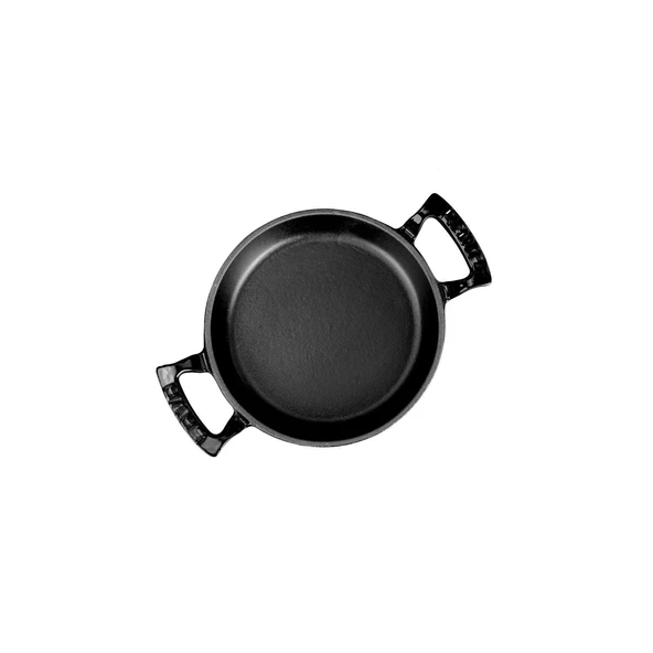 Lava Döküm Yuvarlak Sahan Döküm Demir Yekpare Çift Kulplu Çap(Ø)16cm.  Siyah - Resim 3