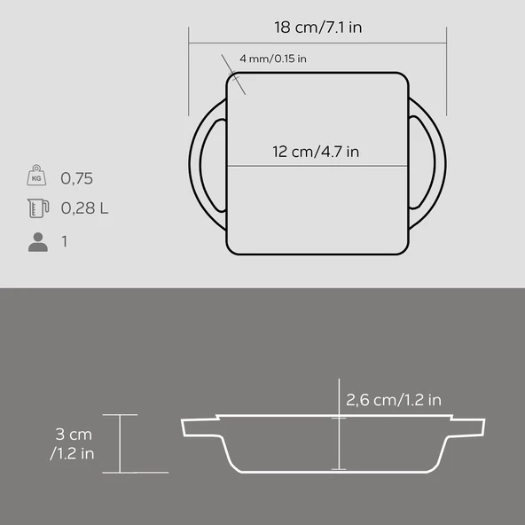 Lava Döküm Kare Sahan Döküm Demir Yekpare Çift Kulplu Ölçü 12x12cm. - Resim 5
