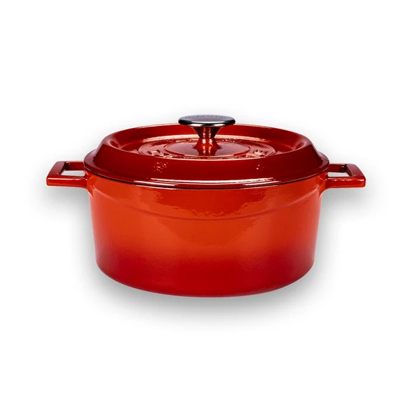 Lava Döküm 6X Trendy Serisi Döküm Demir Tencere Tava Çeyiz Seti  Kırmızı - Resim 2