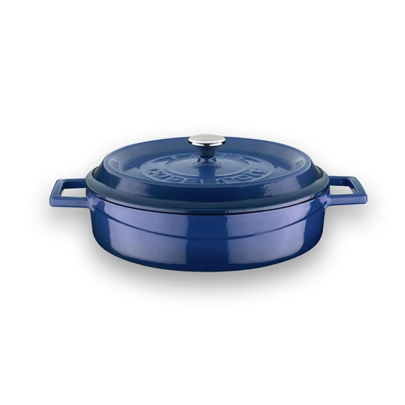 Lava Döküm 6X Trendy Serisi Döküm Demir Tencere Tava Çeyiz Seti  Mavi - Resim 3