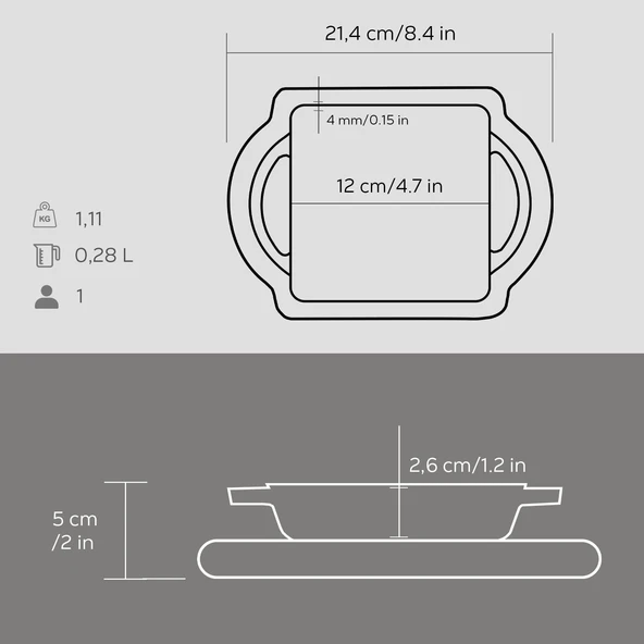 Lava Döküm Kare Sahan Döküm Demir Yekpare Çift Kulplu Kayın Servis Ahşabı Ölçü 12x12cm. - 5