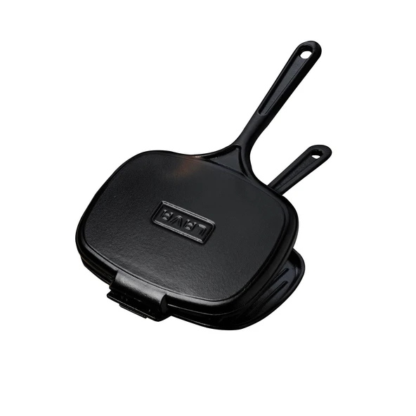 Lava Döküm Dikdörtgen Izgara Tost Makinası Döküm Demir Yekpare Saplı Ölçü 18x26cm. - Resim 2