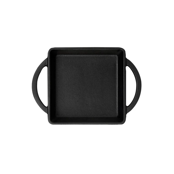 Lava Döküm Kare Sahan Döküm Demir Yekpare Çift Kulplu Ölçü 12x12cm. - Resim 3