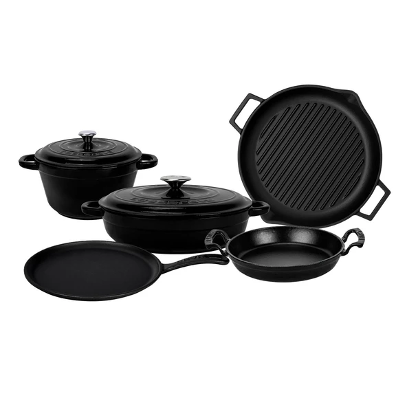 Lava Döküm 5x Trendy Serisi 8 Parça Tencere & Tava Seti  Siyah - Resim 2