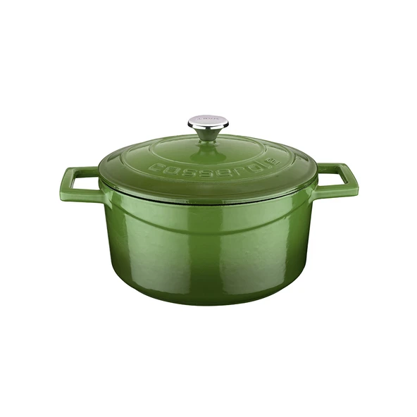 Lava Döküm Yuvarlak Tencere. Folk Çap(Ø)20cm.  Yeşil - 1