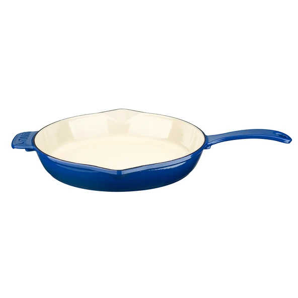 Lava Döküm Yuvarlak Kızartma Tavası Döküm Demir Yekpare Saplı Edition Serisi Çap(Ø)28cm.  Mavi