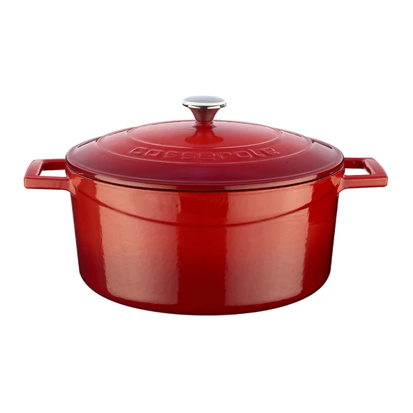 Lava Döküm Yuvarlak Tencere. Folk Çap(Ø)24cm.  Kırmızı ürün görseli