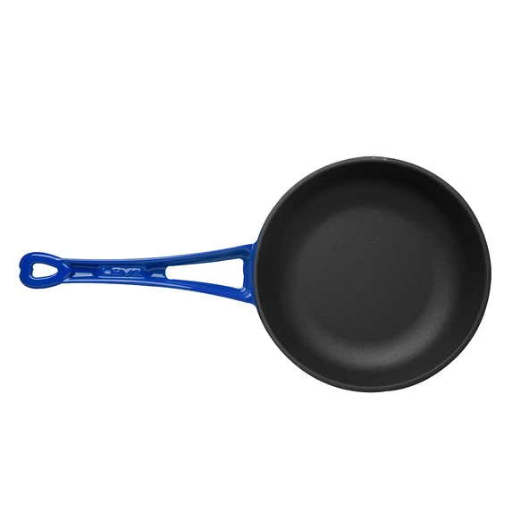 Lava Döküm Yuvarlak Kızartma Tavası Döküm Demir Yekpare Saplı Çap(Ø)24cm.  Mavi - Resim 3