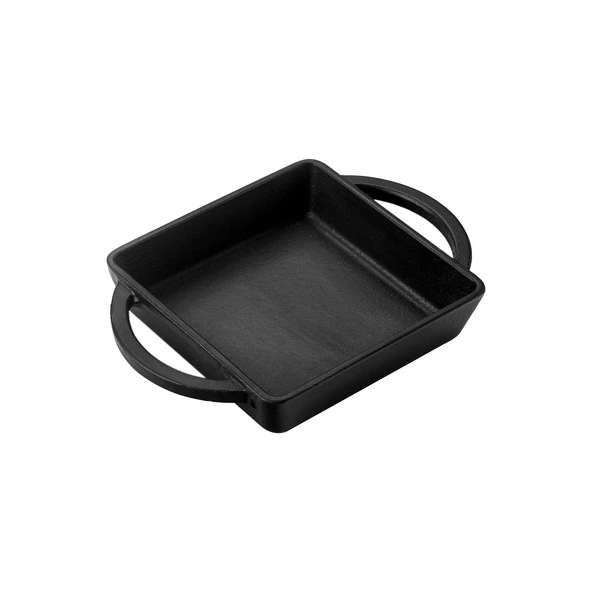 Lava Döküm Kare Sahan Döküm Demir Yekpare Çift Kulplu Ölçü 12x12cm. - Resim 2