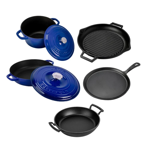 Lava Döküm 5x Trendy Serisi 8 Parça Tencere & Tava Seti  Mavi - Resim 3