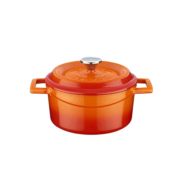 Lava Döküm Yuvarlak Tencere. Trendy Çap(Ø) 18cm.  Turuncu ürün görseli 1