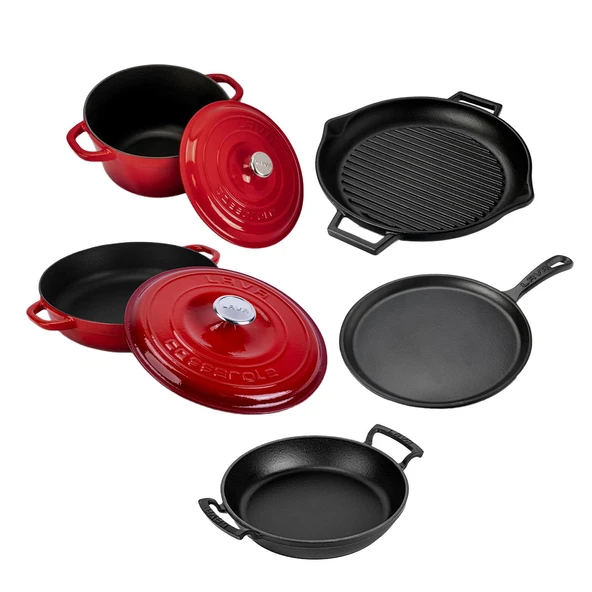 Lava Döküm 5x Trendy Serisi 8 Parça Tencere & Tava Seti  Kırmızı - Resim 3