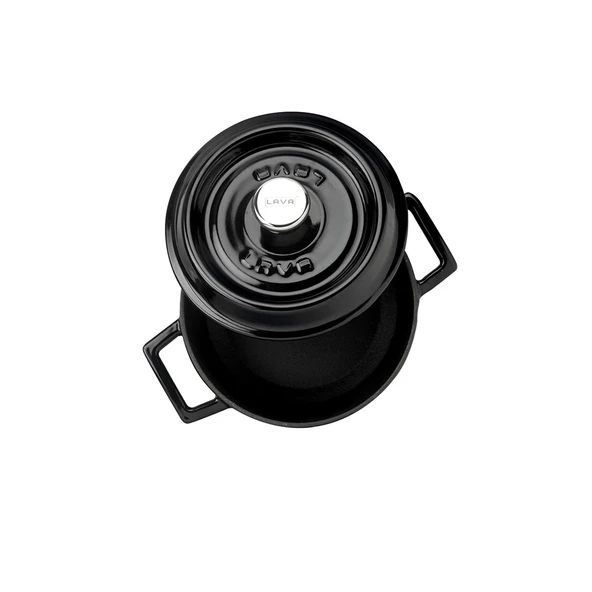 Lava Döküm Yuvarlak Tencere. Trendy Çap(Ø) 14cm.  Siyah - 2