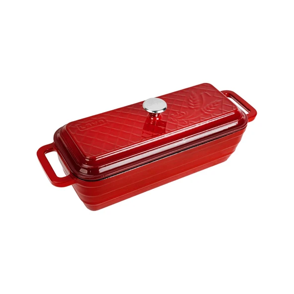 Lava Döküm Ekmek Tenceresi / Terrine Serisi. Ölçü 11x31cm.  Kırmızı - 2