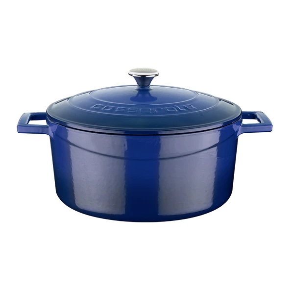 Lava Döküm Yuvarlak Tencere. Folk Çap(Ø)24cm.  Mavi ürün görseli 1