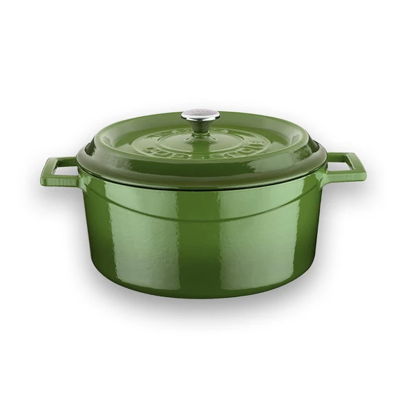 Lava Döküm 6X Trendy Serisi Döküm Demir Tencere Tava Çeyiz Seti  Yeşil - Resim 2