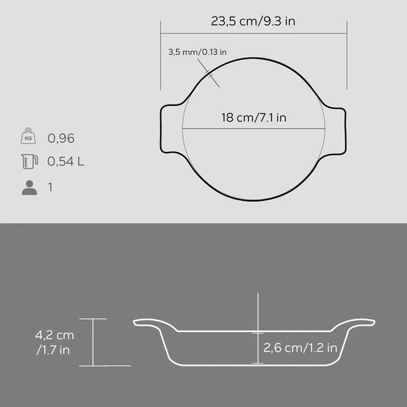 Lava Döküm Yuvarlak Sahan Döküm Demir Yekpare Çift Kulplu Çap(Ø)18cm. - Resim 5