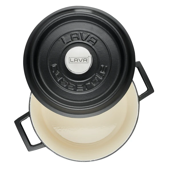 Lava Döküm Yuvarlak Tencere Döküm Demir Yekpare Kulplu Edition Serisi Çap(Ø)24cm.  Siyah - Resim 3