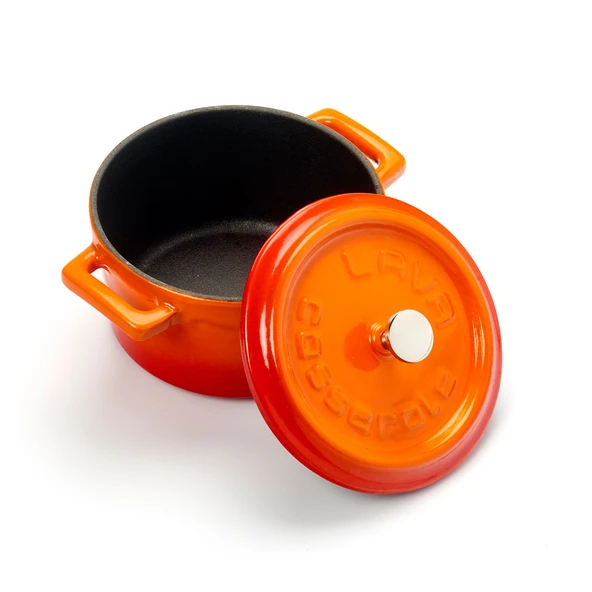 Lava Döküm Mini Tencere. Trendy Serisi Çap(Ø)10 cm.  Turuncu - 2
