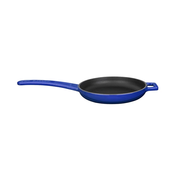Lava Döküm Yuvarlak Kızartma Tavası Döküm Demir Yekpare Saplı Çap(Ø)16cm.  Mavi ürün görseli 1