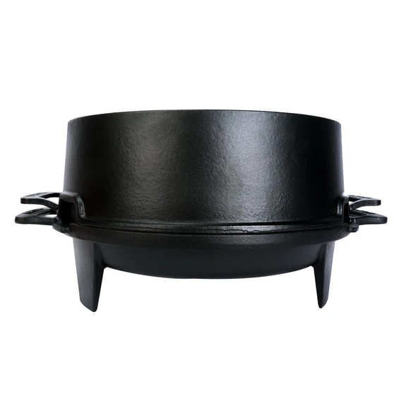 Lava Döküm Yuvarlak Mangal Izgara Set Döküm Demir Yekpare Çift Kulplu Çap (Ø)36cm. - 2