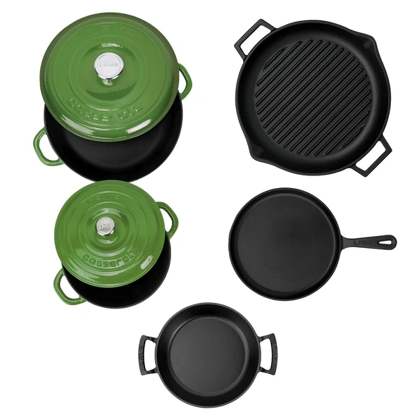 Lava Döküm 5x Trendy Serisi 8 Parça Tencere & Tava Seti  Yeşil - Resim 4