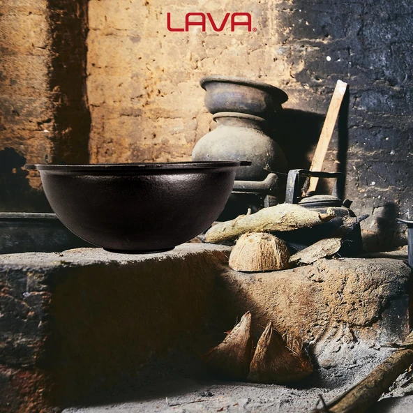 Lava Döküm Yuvarlak Kazan / Tencere. Döküm Demir Yekpare Kulplu Çap(Ø)30cm. - Resim 5