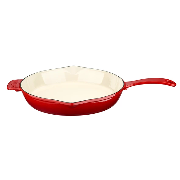 Lava Döküm Yuvarlak Kızartma Tavası Döküm Demir Yekpare Saplı Edition Serisi Çap(Ø)30cm.  Kırmızı