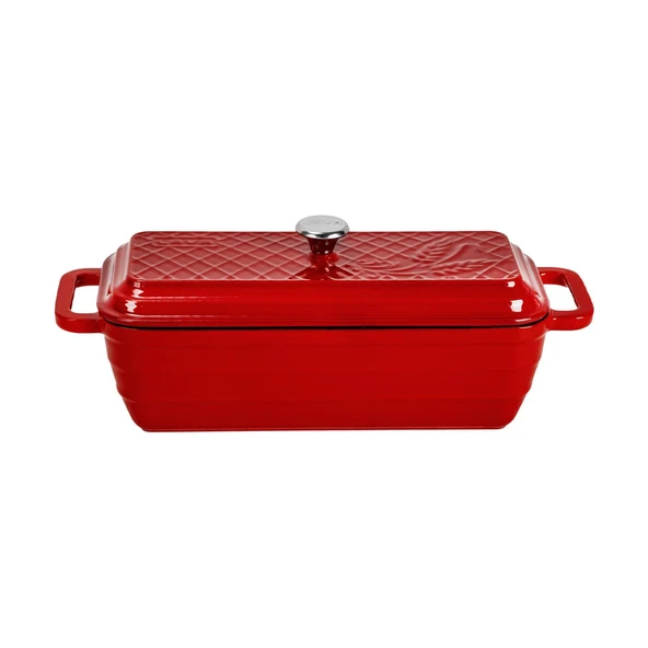 Lava Döküm Ekmek Tenceresi / Terrine Serisi. Ölçü 11x31cm.  Kırmızı - 1