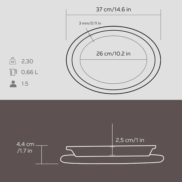 Lava Döküm Oval Döner, Kebap Tabağı Kayın Servis Ahşabı. Ölçü 32x23cm. - 5