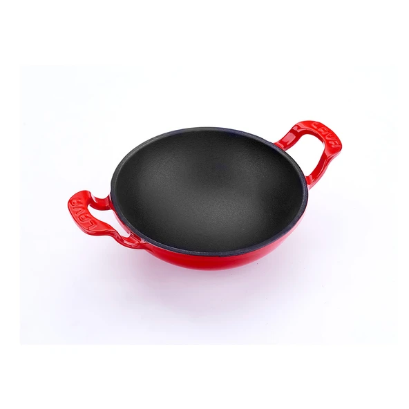 Lava Döküm Mini Wok Yekpare Kulplu Çap(Ø)16cm. Kırmızı - 2