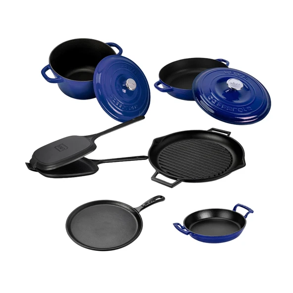 Lava Döküm 6x Trendy Serisi 9 Parça Tencere & Tava Seti Mavi - 3