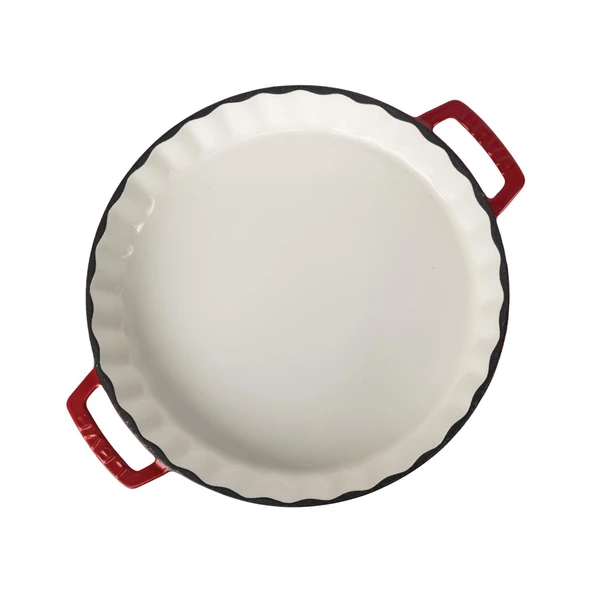 Lava Döküm Yuvarlak Rosto ve Fırın Tepsisi Edition Serisi Döküm Demir Yekpare Çift Kulplu Çap(Ø)30cm. Kırmızı - 3
