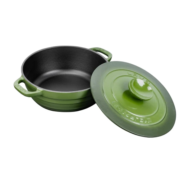 Lava Döküm Yuvarlak Tencere Döküm Demir Kapak Experience Serisi Çap(Ø)28cm  Yeşil - Resim 2