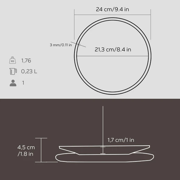 Lava Döküm Yuvarlak Servis Tabağı ve Kayın Servis Ahşabı. İç Sable Çap(Ø)21cm. - 4